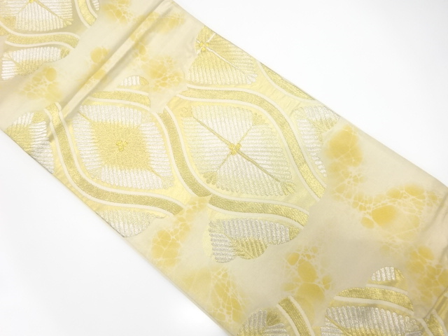 JAPANESE FUKURO OBI / WOVEN ABSTRACT TATEWAKU PATTERN